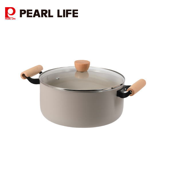 Rakuten - スプル ふっ素加工IH対応ガラス蓋付木柄深型両手鍋24cm HC-0883 【条件付送料無料】家庭用 キッチン用品 調理用品 料理鍋 片手鍋 両手鍋 深型フライパン HC-883