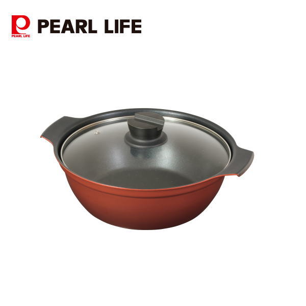 Rakuten - 旨味 ふっ素加工IH対応ガラス蓋付卓上鍋16cm～30cm HB-6962 HB-6963 HB-6964 HB-6965 HB-6966 HB-6967 【条件付送料無料】家庭用 キッチン用品 調理用品 料理鍋 両手鍋 ※HB-6967は入荷予定未定