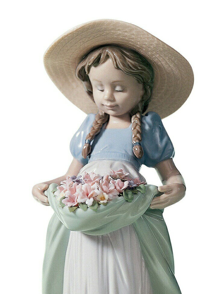 【2/1より値上げ】たくさん摘めたよ! LLADRO リヤドロ 少女 置物 オブジェ インテリア 人形 磁器 おしゃれ プレゼント 玄関 お祝い 新築 開業 癒し リビング 寝室 事務所 オフィス 【正規品】01006756 [2]