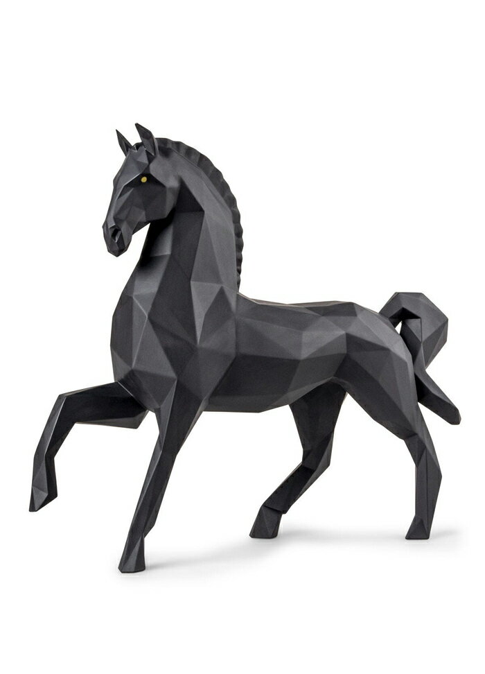 Rakuten - Origami ホース Matte Black リヤドロ LLADRO 馬 フィギュリン 新作 ポーセリン 磁器 人形 置物 インテリア 保証 動物 プレゼント お祝い 新築 開業 玄関 オフィス リビング 【正規品】01009796