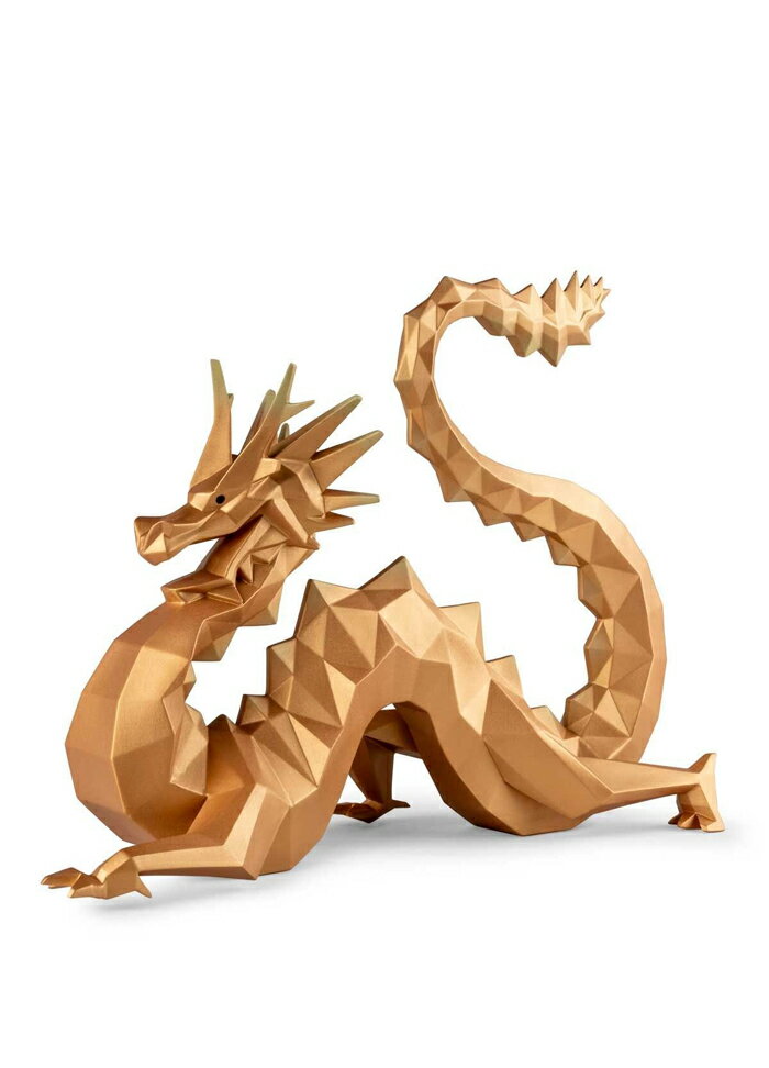 Rakuten - Origami ドラゴン（Gold）=Limited Edition= リヤドロ LLADRO 龍 フィギュリン 新作 ポーセリン 磁器 人形 置物 インテリア 保証 動物 プレゼント お祝い 新築 開業 玄関 オフィス リビング 【正規品】01009797