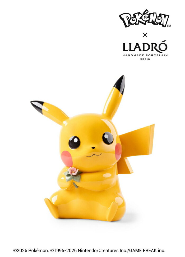 ピカチュウ LLADRO ポケモン リヤドロ 置物 人形 フィギュリン オブジェ インテリア 磁器 リアル スペイン プレゼント 結婚 お祝い 新築 開業 リビング 寝室 事務所 【正規品】01009816