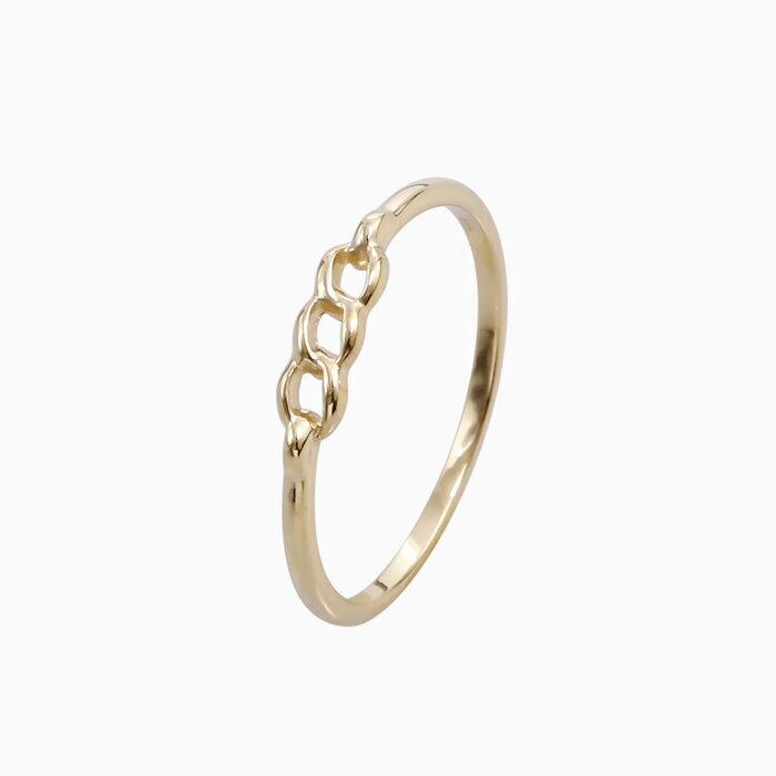 Rakuten - 10金 K10 10k ゴールド GOLD リング 指輪 地金 チェーンデザイン オーバルチェーン モチーフ 可愛い 華奢 デザイン お洒落 女性 レディース 10号 アクセサリー シンプルリング プレゼント ギフト