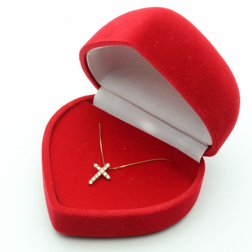 18金 ダイヤモンドクロス ペンダント (ダイヤ0.2ct・シャンパンカラー)