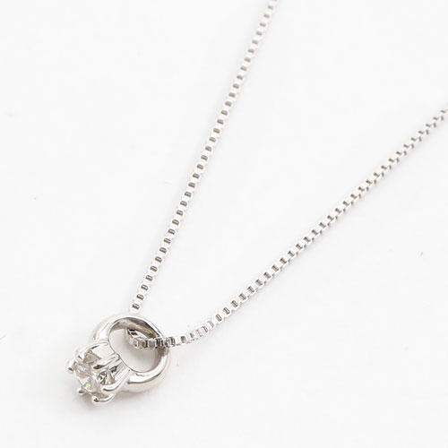 【送料無料・消費税込】10金 K10WG ホワイトゴールドネックレス ベネチアンチェーン ペンダント指輪 ベ..