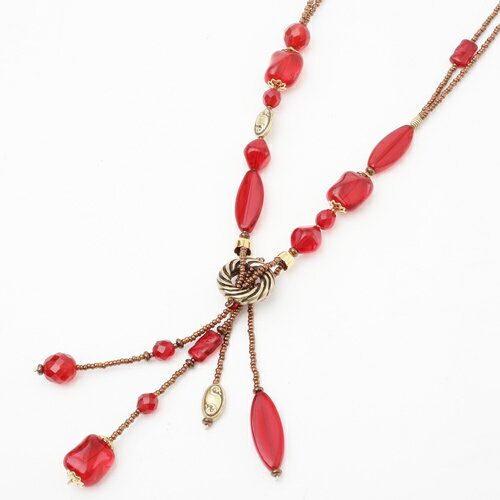 ▼送料無料▼【アヴェ・カプリース】 AVE CAPRICE イタリア・ミラノ(MILANO) ベネチアンガラス ・ ネックレス レッドYチェーン【smtb-k】