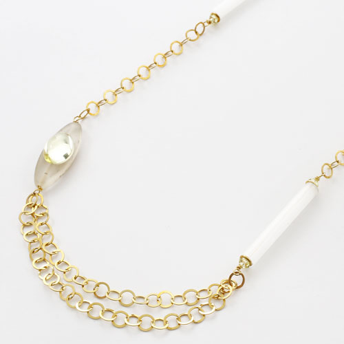 樂天商城 - 送料無料・消費税込【CHIARA by INES】キアラ・デザインイタリア製 シルバー ベネチアンガラス ネックレス スティッキーホワイト【smtb-k】