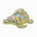 ジュエリーケース ジュエリーボックス 宝石箱 宝箱 亜鉛合金 合金 クリスタスガラス 箱付き カメ 亀 タートル 親子 パステル 可愛い 女性 レディース お祝...