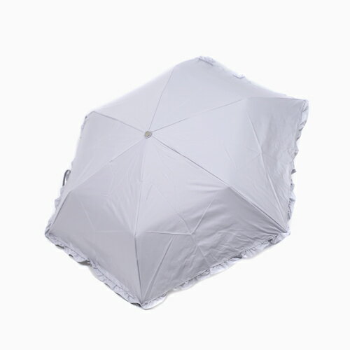 ◆送料無料◆ 日傘 傘 折りたたみ傘 紫外線遮蔽 無地/ムジ フリル グレー ポリエステル 防撥水 晴雨兼用 コンパクト 遮熱効果 遮効率99％以上