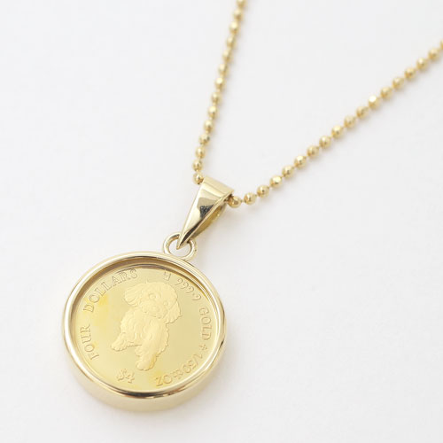 2021年版◇可愛い プードル 1/30◇【証明書付】限定枚数 純金 ドッグ コイン 金貨 ペンダン ...