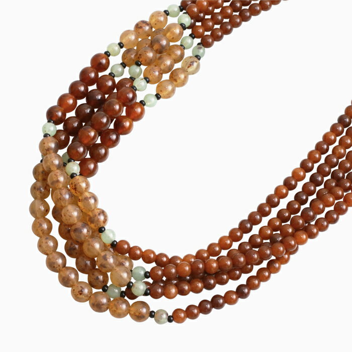 楽天スーパーセール 目玉商品【アンジェラ・カプーティ】ANGELA CAPUTI イタリア製 フィレンツェ セミハンドメイド アクセサリー 樹脂 5連 ネックレス ブラウン お洒落 オシャレ お祝い 記念日 誕生日 女性 レディース プレゼント 贈り物