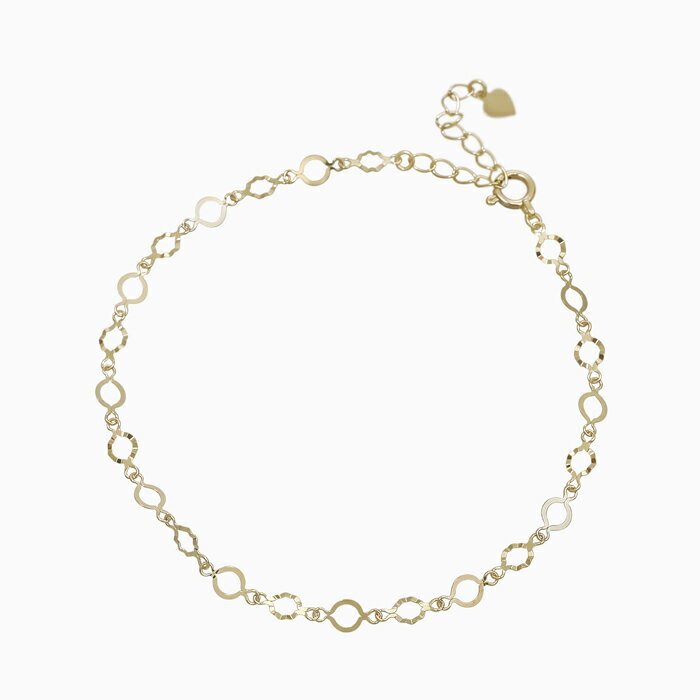 乐天商城 - 【Made in Japan】10金 K10 GOLD ブレスレット シャイニー ラウンドカット キラキラ アジャスターあり 19.5cm 0.6g シンプル アクセサリー ゴールドアクセサリー ゴールドブレスレット 女性 レディース プレゼント ギフト クリスマス