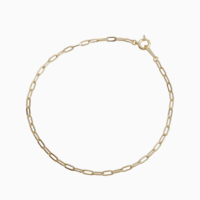 Rakuten - ◇イタリア製◇中空 ペーパー クリップ18金 18K K18 ゴールド ブレスレット 18.5cm 小豆 角アズキ アズキ シンプル 女性 レディース アクセサリー ゴールドアクセサリー プレゼント ギフト 記念日