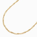 イタリア製 18金 K18 18k GOLD ゴールド チェーン ネックレス アクセサリー ジュエリー ホロー 中空 スクリュー ひねり シンプル 男女兼用 ユ...