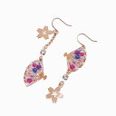 ガーグル gargle ピアス 樹脂ピアス 和風ピアス フック式 扇子 センス 春のうたげ 桜 サクラ 和風 和紙 樹脂 ガラス 真鍮 メッキ ピンクゴールド 和 浴衣 着物 アクセサリー 女性 レディース お洒落 個性 ハンドメイド 桐箱付き クリックポスト対応