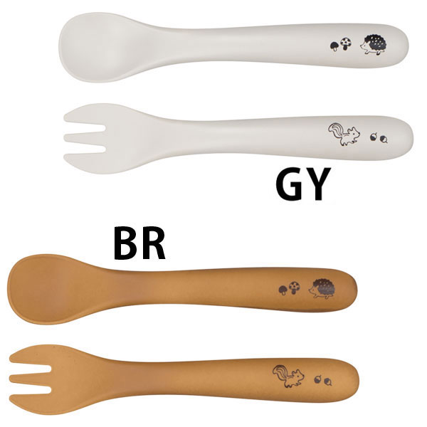 かわいい カトラリー セット 樹脂製 こども用 【 ほっこり 森の仲間たち 動物 子供 スプーン フォーク ..