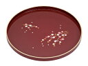 27cm(9.0寸) 丸盆 花さくら 溜【山中塗 日本製 トレー】