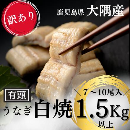 ＼父の日 ラッピング対応 ※6/16ご注文分まで／【訳あり 鹿児島県産 有頭うなぎ 白焼き 1.5kg 7尾～10尾】国産 うなぎ 真空パック 鹿児島県大隅産 クール便 鹿児島 ウナギ 土用の丑 内祝い