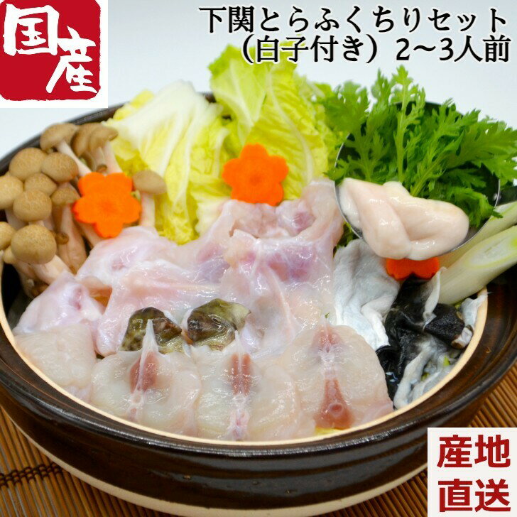 下関 とらふくちりセット（白子付き） 国産 ふぐ 河豚 フグ ふく 白子 鍋 鍋セット トラフグ マフグ ふぐヒレ ポン酢 昆布 紅葉おろし付き 冷凍便 鍋パーティー 贈答 ギフト 産地直送 送料無料 内祝い