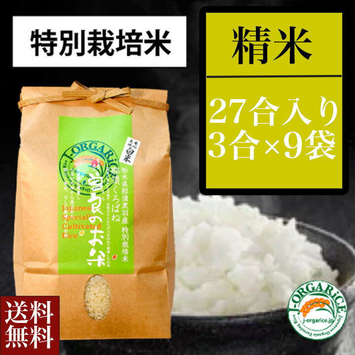 送料無料 お取り寄せ 曽良のお米 精米 27合入り特別栽培米 食べきりサイズ 栃木県産 栃木県那須黒羽産 自然農法米 那須くろばね 返礼品 ギフト プレゼント 贈り物 贈答 お米 米 ライス 特栽米 敬老の日 お中元