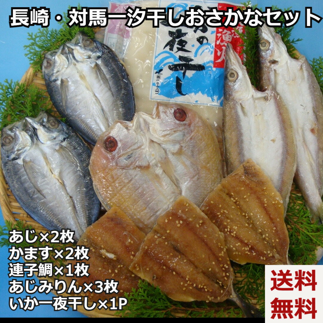 ＼父の日／長崎・対馬一汐干しおさかなセット 5種 一夜干し あじ かます 連子鯛 あじみりん いか一夜干し 干物セット 干物 塩辛 贈答 国産 九州産 長崎産 BBQ ギフト 産直 産地直送 送料無料 内祝い