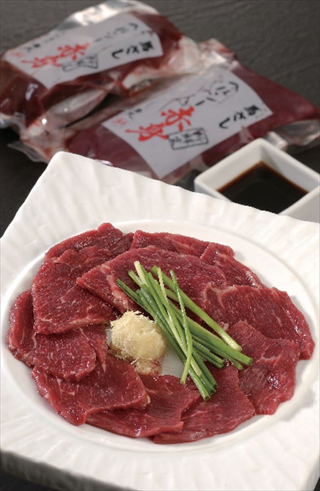 ≪お中元≫長野 大正8年創業 馬刺専門店「若丸」 馬刺 赤身400g(4〜5個） 馬刺しタレ20ml×4 精肉 長野県 冷凍60日 熨斗対応 送料無料 ギ..