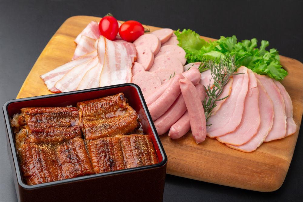 ＼母の日／鰻楽 うなぎ蒲焼＆三田屋総本家ハム詰合せ 惣菜 宮崎兵庫 プレゼント ギフト 贈り物 贈答 記念日 人気 熨斗対応 名入れ 送料無料 産地直送 内祝いのサムネイル