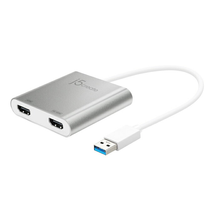 j5create USB 3.0 to Dual HDMIディスプレイアダプター 4K/30Hz対応 Windows10 Mac OS X 10.8 以降 バスパワー ケーブル長200 mm JUA365-EJ