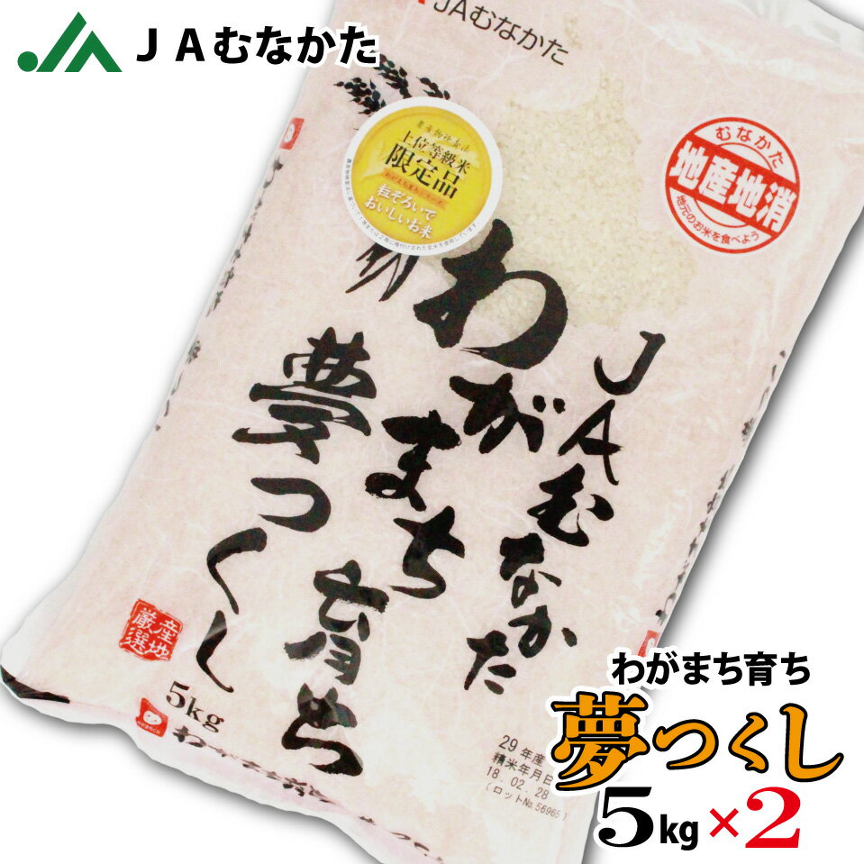 福岡県ウェブ物産展クーポン対象【送料無料】JAむなかたわがまち育ち「夢つくし」5kg×2 福岡県産 JAむなかた直送 お米 白米 ごはん 10kg