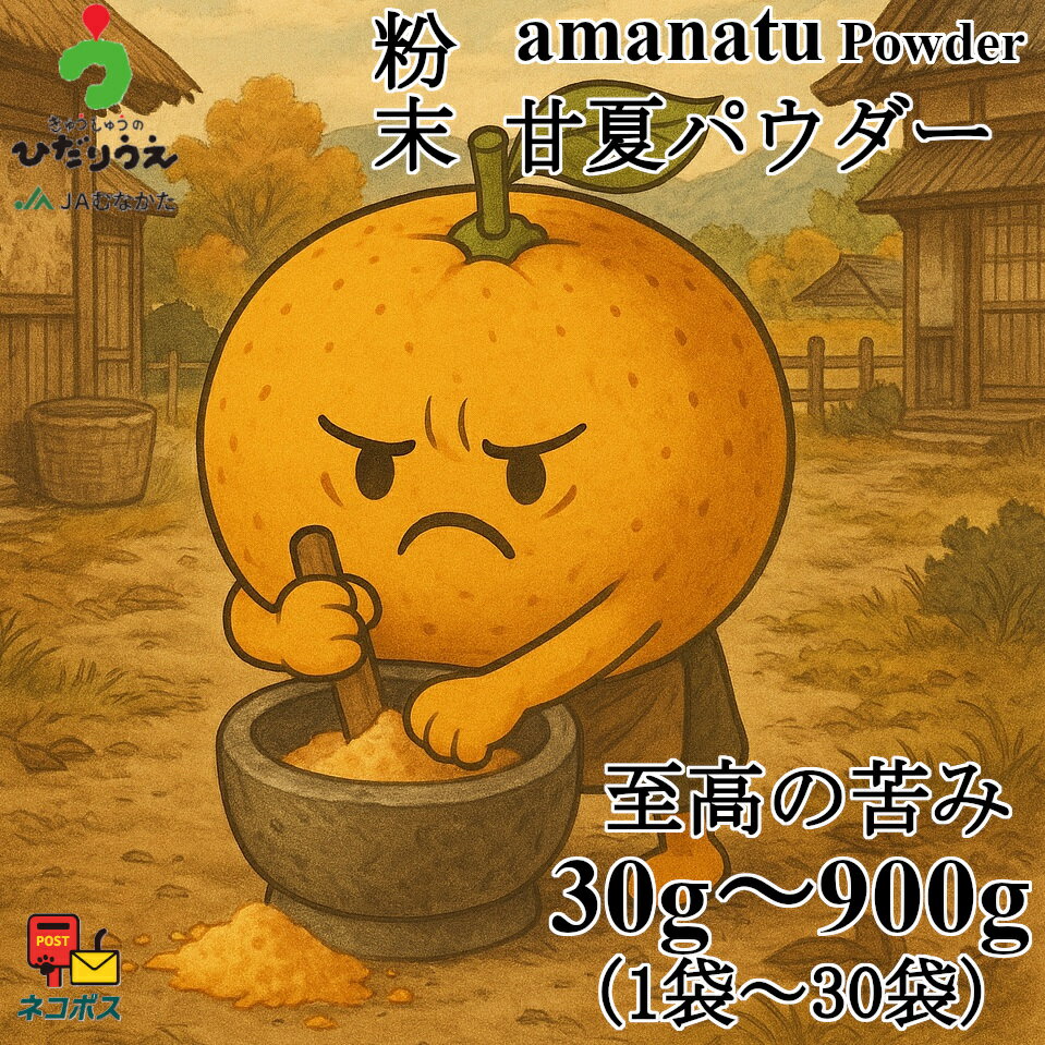 【送料無料】甘夏パウダー【30g～900g】(1袋～30袋）お菓子用　甘夏　みかん（蜜柑）オレンジ 福岡県産..
