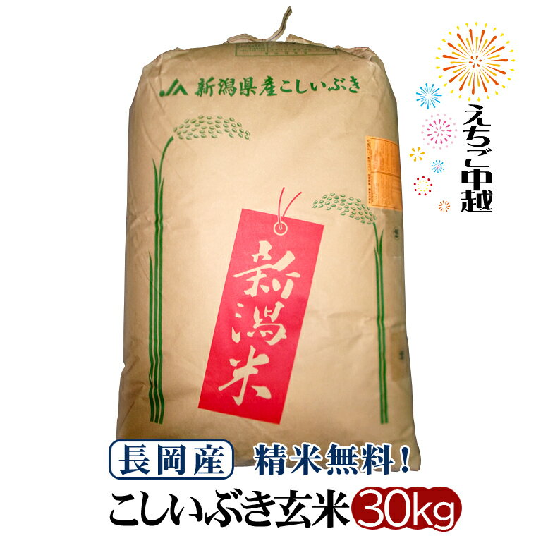 【特別栽培米】新潟県産 こしいぶき 玄米 30kg 令和5年産【送料無料・精米無料】