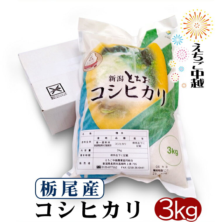 【新潟県産】栃尾 とちお コシヒカリ 3kg 令和5年産【送料無料】