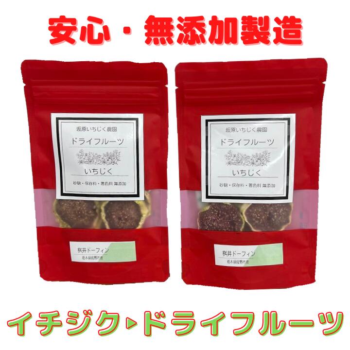 【送料無料】国産使用 無添加ドライフルーツ イチジク 2袋 合計60g 桝井ドーフィン 砂糖・保存料・着色料不使用 栃木県産 坂原農園