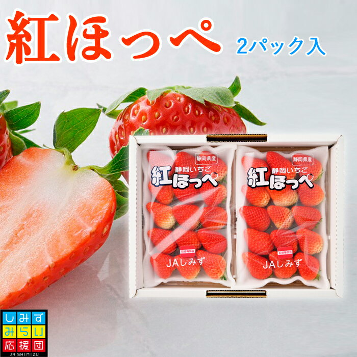 【ご予約商品】静岡 いちご紅ほっぺ DX 2パック入冷蔵発送フルーツ ギフト プレゼント
