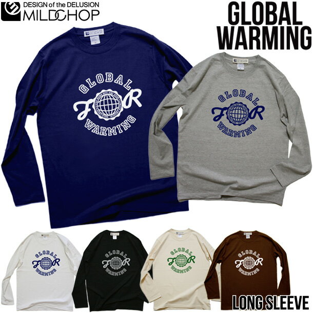 乐天商城 - STOP温暖化！/オリジナルロングTシャツ/ネット限定長袖Tシャツ【cloth】MILDCHOP