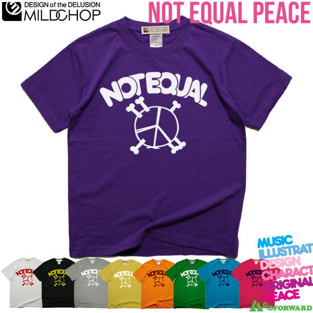 乐天商城 - NOT EQAUL ピース / 半袖 Tシャツ メンズ レディース トップス ファッション 綿 限定 ポップ オリジナル デザイン イラスト ロゴ ロック スカル キャラクター 音楽 パロディ シンプル キャンプ メッセージ おもしろ ペア シンプル 服 春 夏 定番 送料無料【cloth】MILDCHOP