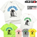 STUDIO PEACE LISTEN 2-Remix- / 半袖 Tシャツ メンズ レディース トップス ファッション 綿 限定 ペンギン オリジナル デザイン イラスト ロゴ ロック スカル キャラクター 音楽 パロディ シンプル メッセージ おもしろ ペア 服 春 夏 定番 送料無料【cloth】MILDCHOP