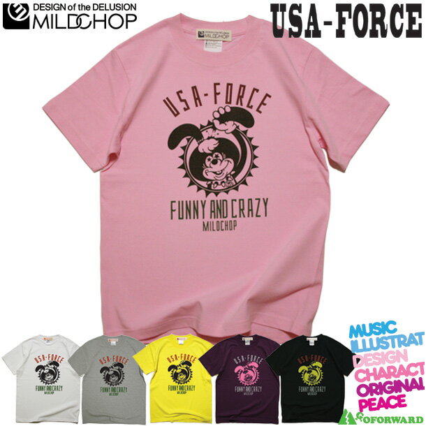 USA-FORCE / Tシャツ メンズ レディース 半袖 トップス うさぎ ファッション 綿 限定 オリジナル デザイン イラスト ロゴ ロック スカル キャラクター 音楽 パロディ シンプル キャンプ メッセージ おもしろ ペア シンプル 服 春 夏 定番 送料無料MILDCHOP