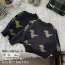 セーター 子供 ニット 女の子 男の子 長袖 クルーネック ショート丈 トップス キッズ 厚手 保温 モチーフニット 恐竜 ジャカード ゆったり キュート 可愛...
