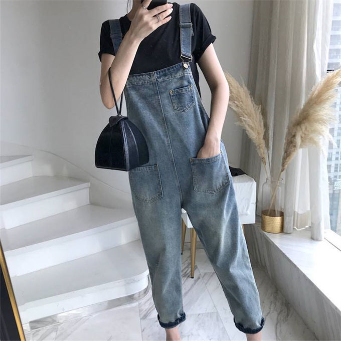 デニムパンツ オールインワン サロペット レディース ワイドパンツ 九分丈 ボトムス 大きいサイズ カジュアル 体型カバー ゆったり 大人 可愛い おしゃれ 春 夏 秋 送料無料