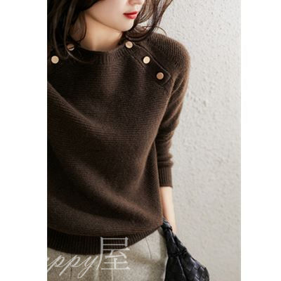 セーター ニット ニットセーター レディース 長袖 トップス グルーネック プルオーバー シンプル ゆっ..