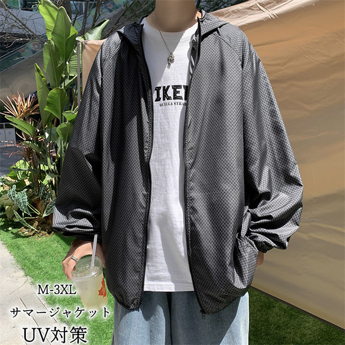 サマージャケット ブルゾン ジャンパー 大きいサイズ ゆったり 薄手 通気 冷感 涼しい 日焼け対策 冷房対策 UV対策 ライトアウター カジュアル おしゃれ 夏物 送料無料