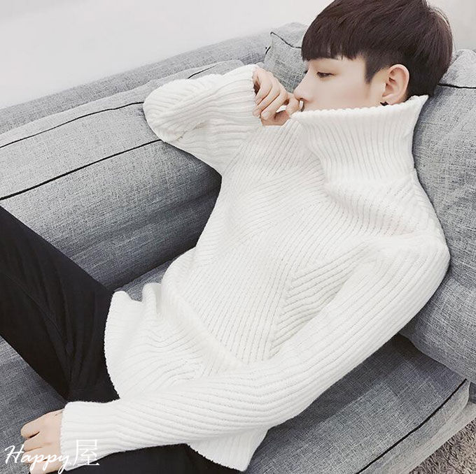 ニット セーター メンズ 長袖セーター ハイネック 無地 プルオーバー トップス 厚手 防寒 タートルネック 秋服 冬服 オシャレ 送料無料