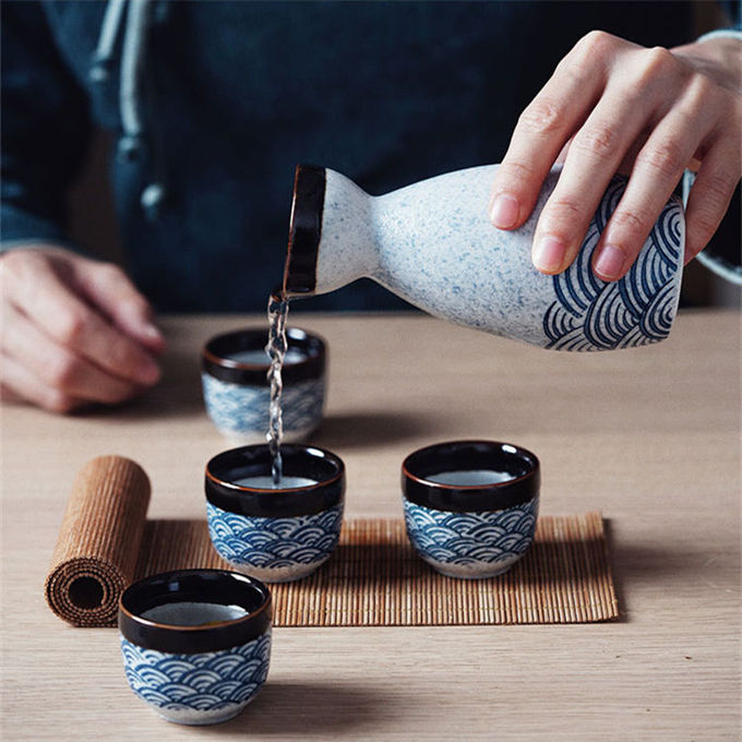 HAPPY屋の5点セット酒器 酒器セット陶器 徳利1個　お猪口が4個セット 敬老の日 父の日 新築祝い プレゼント ギフト シンプル 人気 おしゃれ｜アングル3