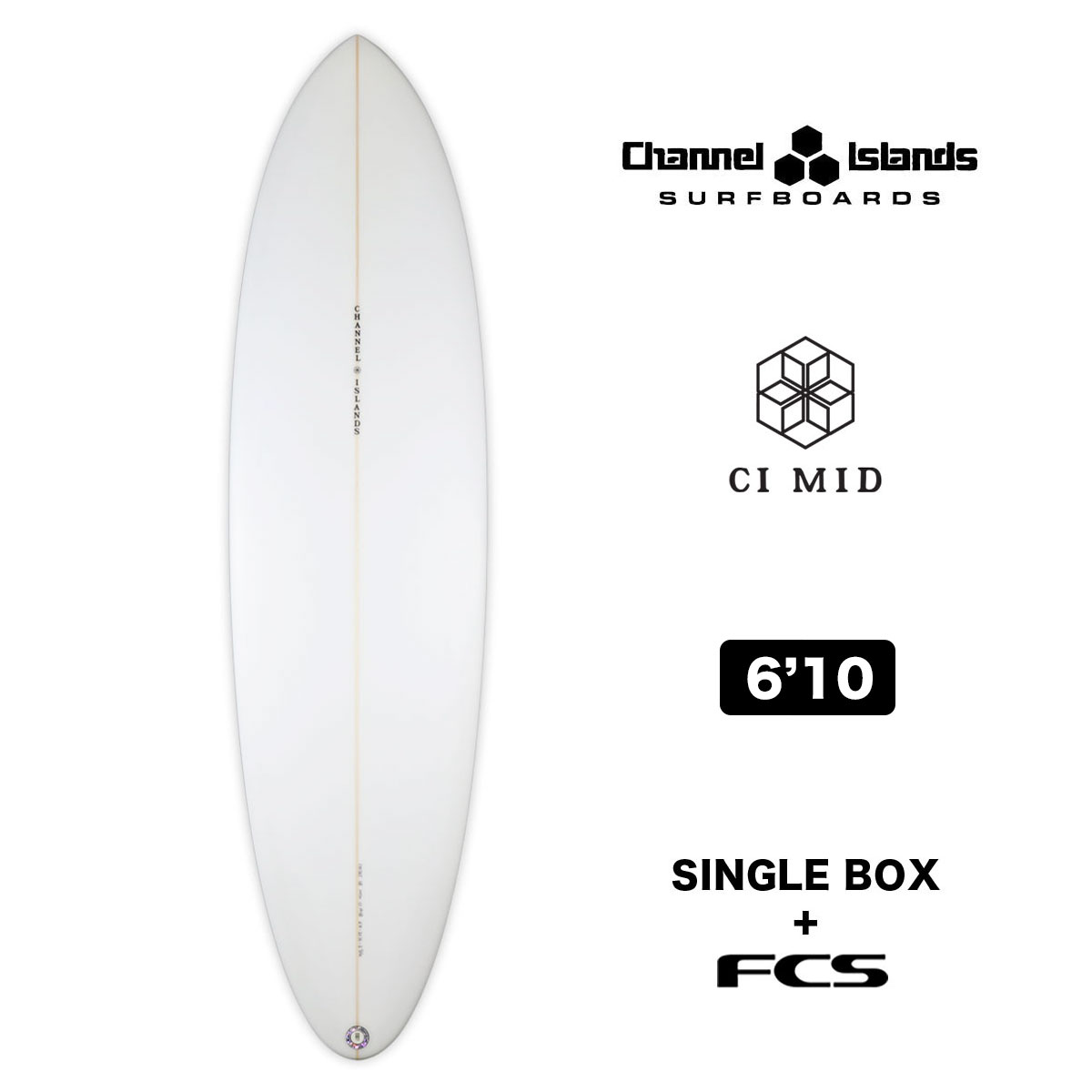 Channel Islands チャネルアイランズ ミッドレングス サーフボード ファンボード シーアイミッド 6.10 クリア 2＋1 チャンネルアイランド | CI MID