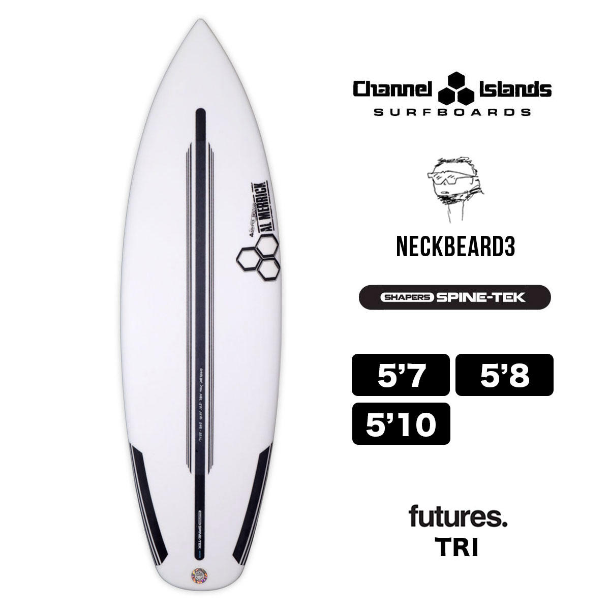 channel islands サーフボード ショートボード 5'7 5'8 5'10 ネックベアード3 スパインテック チョップ..