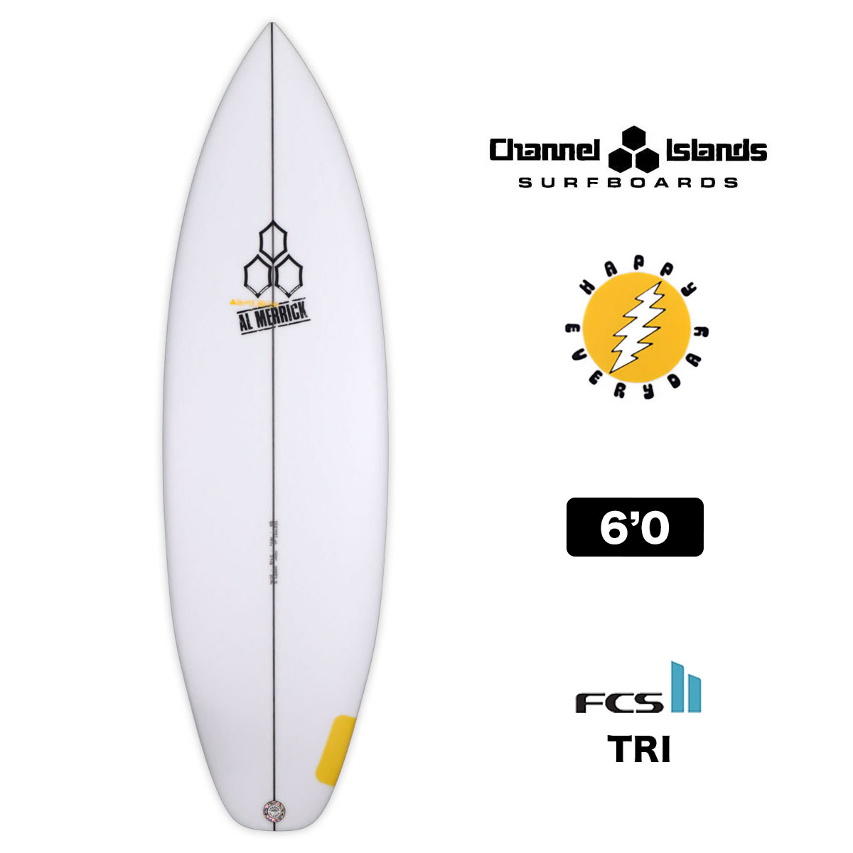 channel islands サーフボード ショートボード 6'0 HAPPY EVERYDAY ハッピーエブリィデイー トライフィン FCS2 チャネルアイランズ USAメイド 6.0 TRI 即納 サーフィン ショート ボード