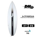 dhd サーフボード ショートボード 5'8 5'7 ダレンハンドレーデザイン ユートピア DHD UTOPIA サーフィン FCS2 TRI クリア ブラック パフォーマンス ミックファニング