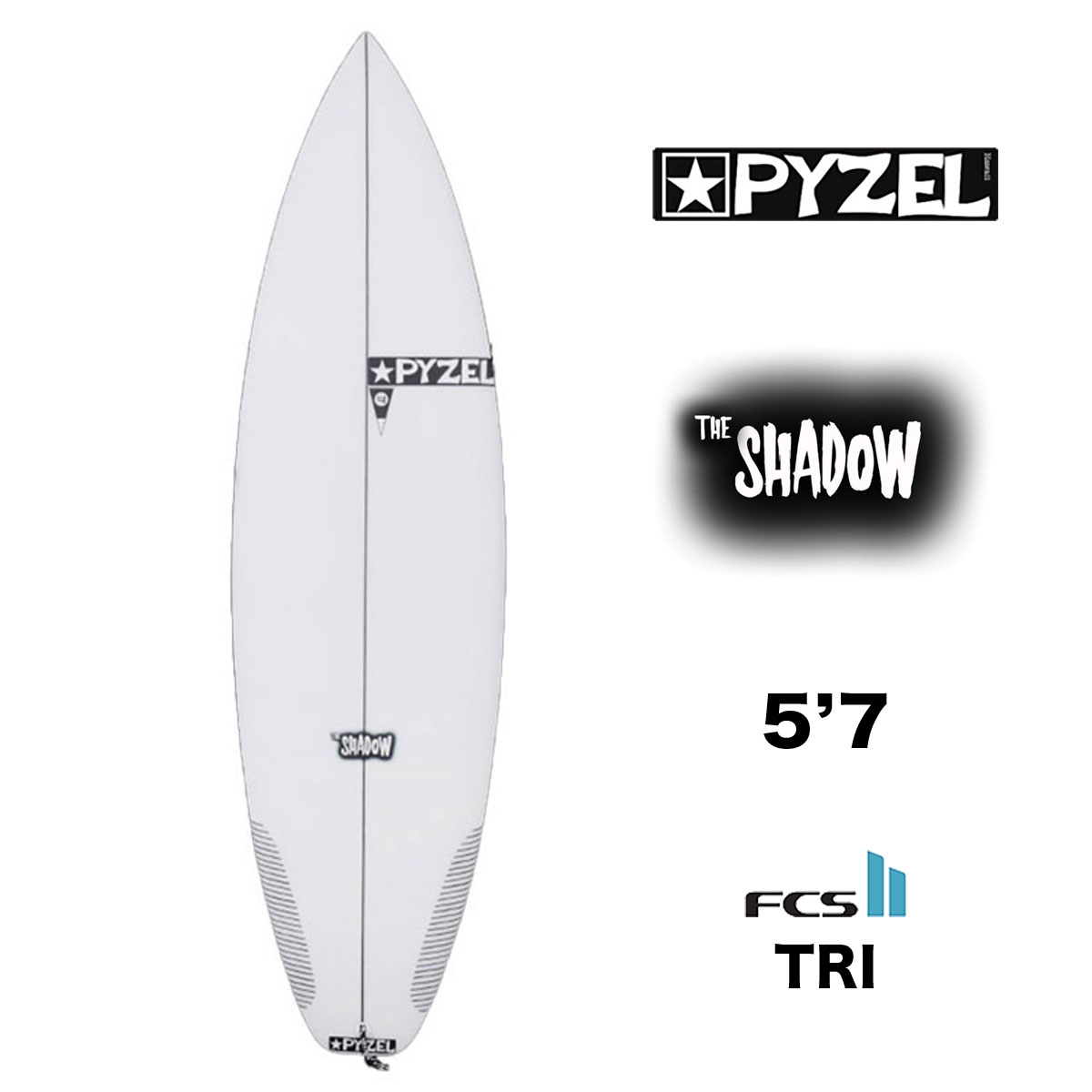 PYZEL パイゼル サーフボード ショートボード 5'7 シャドウ PYZEL SHADOW 5.7 FCS2 エフシーエスツー トライフィン ジャックカスタムサイズ サーフィン ショート サーフ ボード【500475】