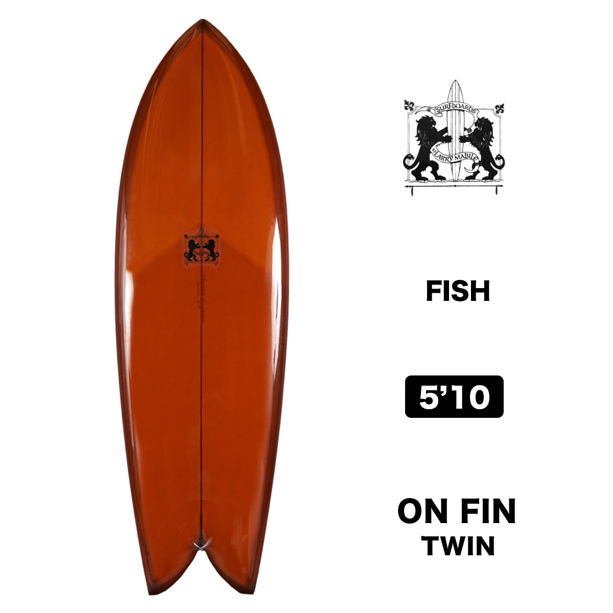 LARRY MABILE ラリーメイビル サーフボード ショートボード 5 10 クラッシック フィッシュ オンフィン ツインフィン surfboards LARRY MABILE FISH 5.10【jk2303】